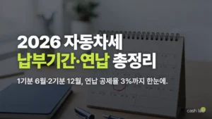 2026 자동차세 납부기간 총정리 (1기분·2기분·연납·납부방법)