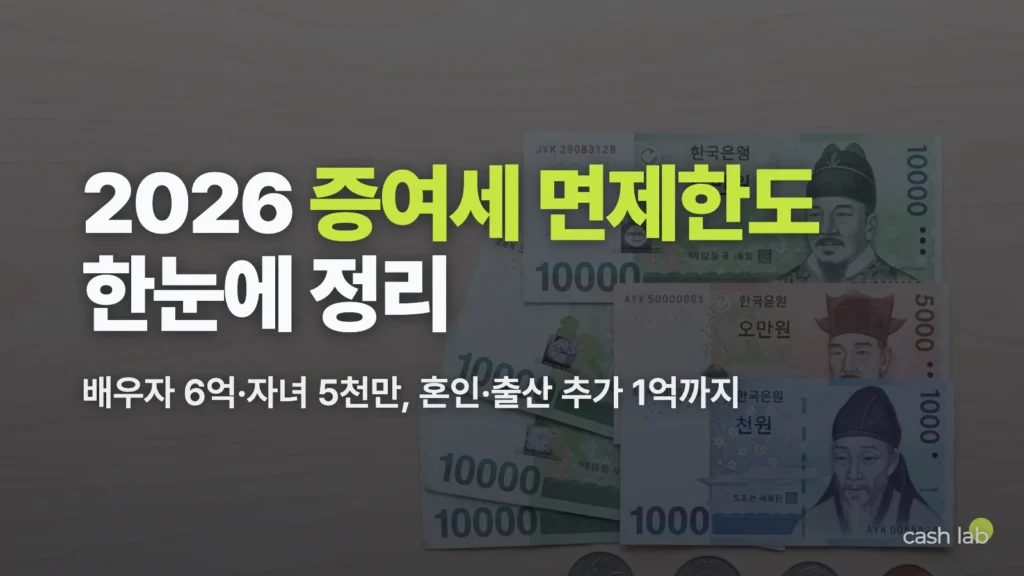 2026 증여세 면제한도 총정리 배우자 자녀 혼인 출산 공제 한눈에